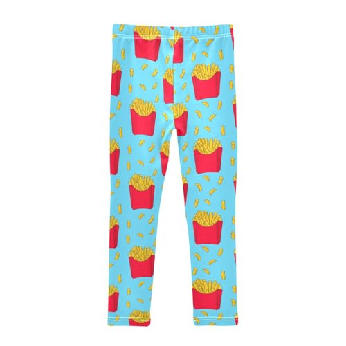 Girls Leggings Size 4T Cartoon French Fries Soft Stretchy Pants Breathable Girl Clothes for Gymnastics Dance2