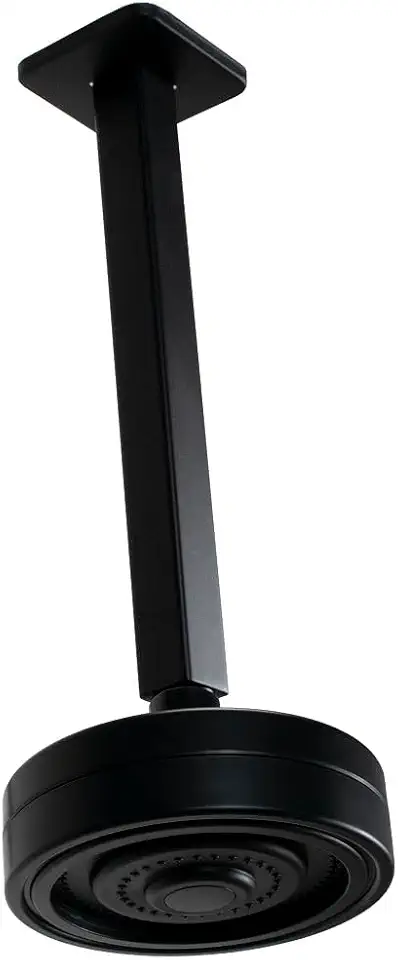 Ducha Black AutoLimpante ABS 12,5 cm c/Braço de Teto 24 cm