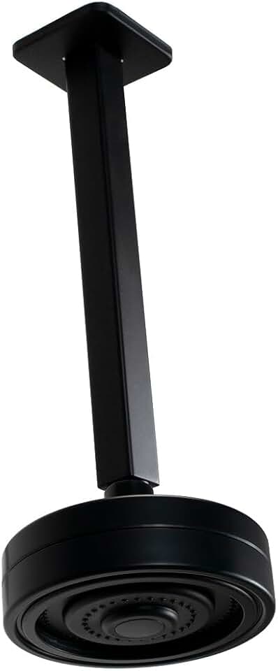 Ducha Black AutoLimpante ABS 12,5 cm c/Braço de Teto 24 cm