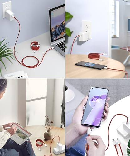 Image of One Plus 65W Type C Supervooc Charger with Red Cable Compatible with One Plus 12R /12 /11R /11 /10 Pro /10 /10t /10R /9rt /9 Pro|Ce 4 /Ce 3 /Ce 2 / Ce 4 Lite /Ce3 lite /Nord 3 /2 /2T /, 65 w Charging Adaptor, White