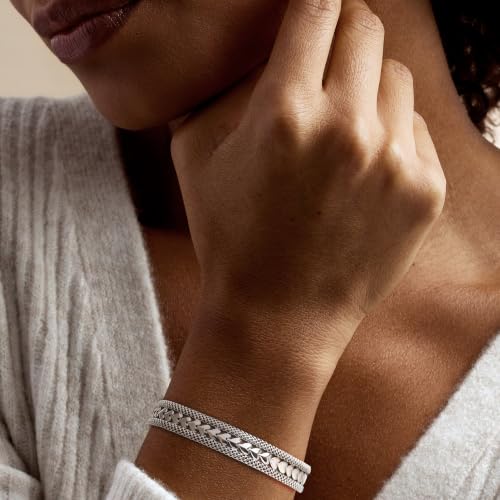 Image of Ross-Simons Italian Silver Heart Motif Bracelet