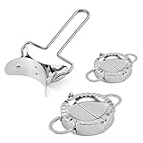 Dumpling Maker, 304 Stainless Steel Dumpling Mold and Dough Press for Home Kitchen, Manual pinch Dumpling Pie Ravioli Mould calzone Maker Tool, Dumpling skin cutter (Small+Large+Cutter)
