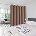 NICETOWN Room Divider Curtain Screen Partitions, Hide Clutter Separate Functions Grommet Top Portable Room Divider Curtain Panel for Sliding Door (Single Panel, 8ft Tall x 10ft Wide,Cappuccino)