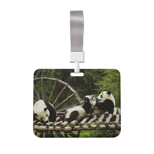 Idカードホルダー かわいい パンダ 名札ケース ネームホルダー 社員証ケース Icカードケース 吊下げ名札 おしゃれ パスケース 首掛け 定期入れ 名刺入れ バッジホルダー 社員証 学生証 通勤 通学 贈り物