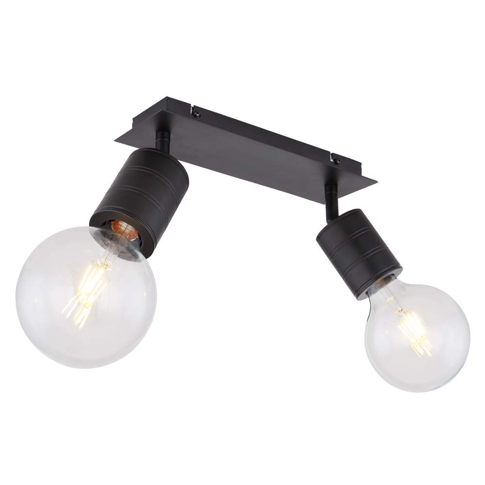 Lampada da soffitto con faretti mobili, in alluminio, colore: nero, per camera da letto, ufficio