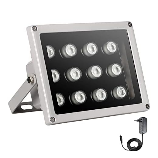 Univivi IR Strahler, 12 LEDs Weitwinkel-IR Scheinwerfer für Nachtsicht, 850nm Wasserdichtes LED-Infrarot Licht mit 12V DC-Netzteil für IP-Kamera, CCTV-Überwachungskamera für Innen-und Außenbereich