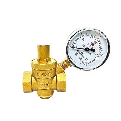 Vanne de réduction d'eau réglable 1-1/2" en laiton avec manomètre - 2