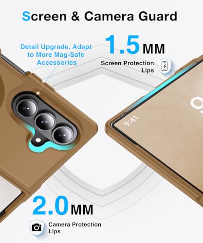 Image of NO.1 Magnetic for Samsung Galaxy Z Fold 8 Ultra Case with MagSafe | [Military Grade Drop Tested][Translucent Matte][Anti-Fingerprint] Soft Silicone Bumper for Samsung Fold 8 Ultra Case,Coffee