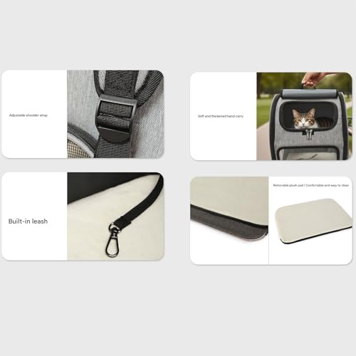 Mochila expandible para gatos que reduce el estrés en trayectos largos 5
