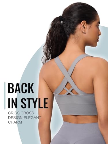 Image of Sports Bras for Women High Support, Multipack Padded Supportive Criss Cross Back Wireless Running Yoga Workout Bra