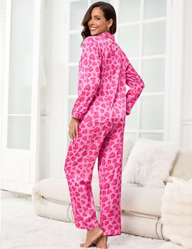 Image of UMBY Silk Satin Pajamas for Women Set 2 Piece Silk Pjs Long Sleeve Top Cozy Sleepwear Silky Pajamas