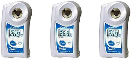 Atago 3810 PAL-1 Digital Hand Held Pocket Refractometer, 0.0-53.0% Brix Measurement Range (3-(Pack))