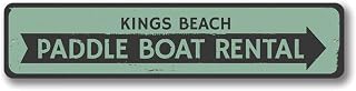 Paddle Boat Rental Sign, Beach Arrow Metal Wall Decor SIZE: 4 x 16 Inches