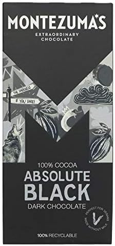 Absolute Black Dark Chocolate 100% Cocoa Bar - 100g (Pack of 8)