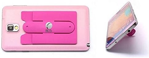 Silicone Mobile Holder NGSi 3-in-1 Self Adhesive Slim Phone Stand, Best Credit Card Holder and Mobile Wallet Stick for Your Phone or Case (Fuchsia)