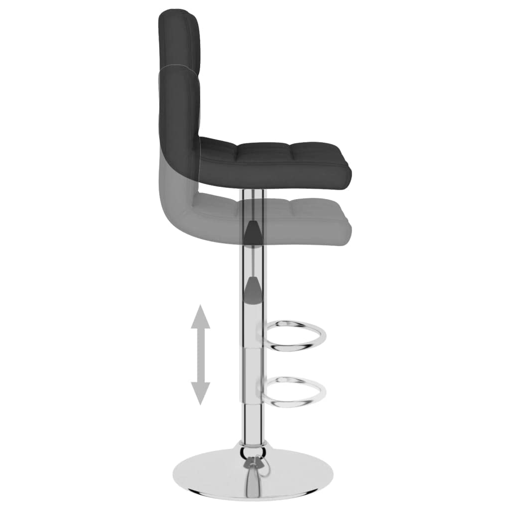 Taburete de bar de tela negra con reposapiés y muelle de gas, altura regulable, giratorio, estructura de acero cromado para cocina, comedor, bar, bar, sala de fiestas