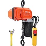 VEVOR Paranco Elettrico a Catena, Portata 150 kg, Altezza di Sollevamento 3 m, Velocità 2,3 m/min, Gru a Ponte Monofase 230 V con Catena G80, Telecomando a Filo 3 m per Garage, Negozio, Hotel