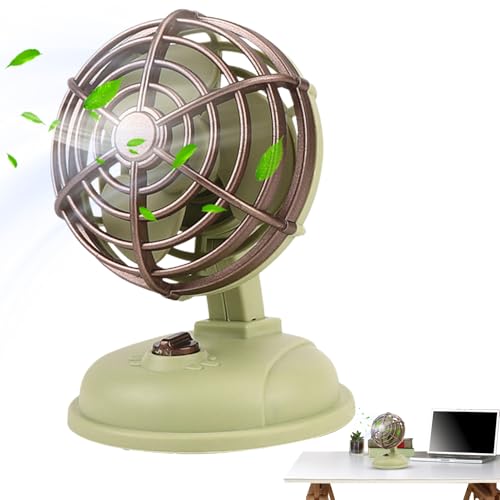 Abanico de noche silencioso de estilo de oficina retro, ventilador de noche silencioso, decoración de escritorio retro al aire libre, ventilador de enfriamiento versátil retro portátil para