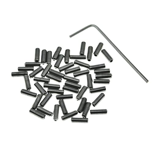 KAISH 50x Metric M3x8 Stainless Steel Guitar Bridge Saddle Height Adjustment Screws for Stratocaster/Telecaster