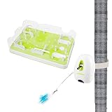 ALL FOR PAWS AFP Cat Puzzle Feeder with Feather Wand Toy