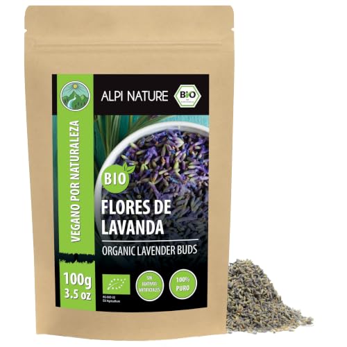 Alpi Nature Lavanda Seca Natural Orgánica 100g, Flores de Lavanda Secas Enteras, Té Suelto Alpi Nature Lavanda Seca Natural Orgánica 100g, Flores de Lavanda Secas Enteras, Té Suelto