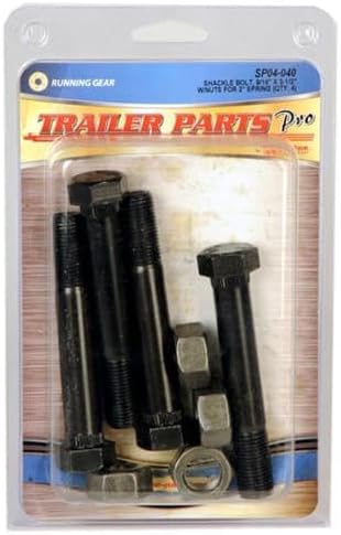 SP04040 9/16 Inch x 3-1/2 Inch Shackle with Nuts for 2 Inch Wide Springs - 4 Pack SP04-040