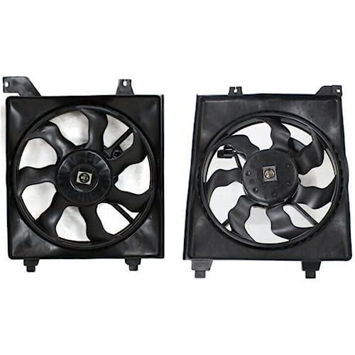 GMLFO 2pcs Radiator and Consender Cooling Fan Blade A/C for Hyundai for Accent 1.6L 2007-2011 620489 HY3115122 LZY0162