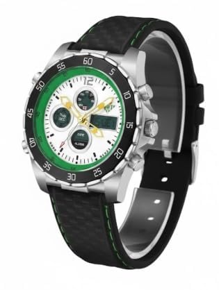 Genérico Reloj de Caballero Real Betis Balompié Oficial – Colección Deportiva y Elegante con Correa de Silicona, Diseño Premium y Acabados Exclusivos. (Blanco y Verde, Negro, Silicona)