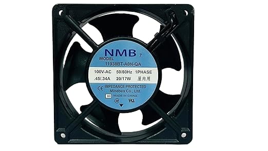 NMB 11938BT-A0N-QA Cooling Fan, 120x38mm, 20/17W, 0.45/0.34A 2-Wire with PWM, Pressure-optimised, Very Quiet Motor, Black (B0D94F72BF) Amazon Price History, Amazon Price Tracker