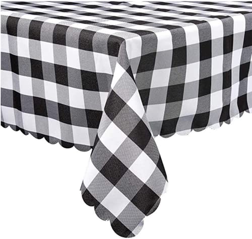 36 x 36 Inch Black and White Buffalo Plaid Square Tablecloth,Black and White Plaid Square Tablecloth, Waterproof and Washable Gingham Table Cloth,Home, Kitchen, Dinner, Parties, Indoor, Outdoor
