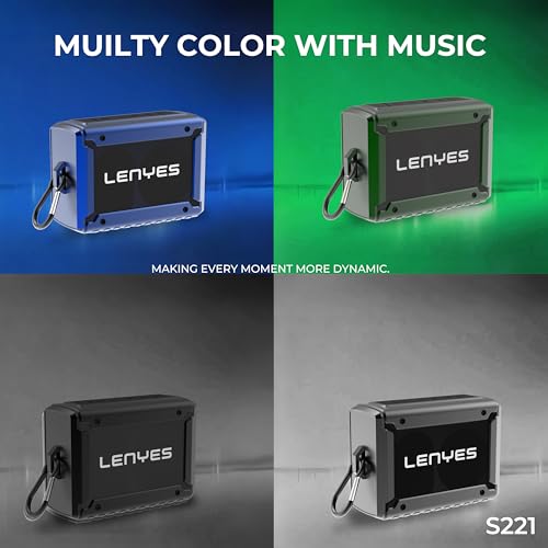 Image of Lenyes S221, Wireless Bluetooth Portable Speaker, 360 Degree Sound, 10W Output, 3 Hours Playtime, Bluetooth v5.0, Aux /TF Card /USB Input, TWS Function, Type-C Charging Port, with Carrying Hook (Green)