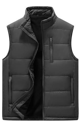 Image of VtuAOL Men's Puffer Vest Outdoor Padded Vest Softshell Outerwear Vest for Travel Hiking