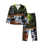 Notre ensemble de pyjama à manches longues Waterfall View 2XL est doux et lisse au toucher, alliant respirabilité et durabilité. Il est à la fois élégant et assure un confort tout au long