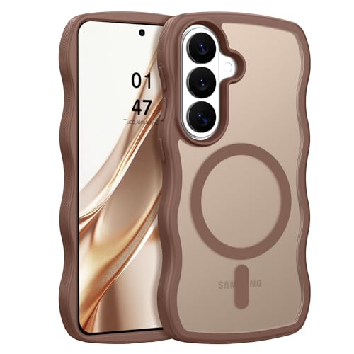 Coque Samsung S design ondulé marron : élégance mate et protection