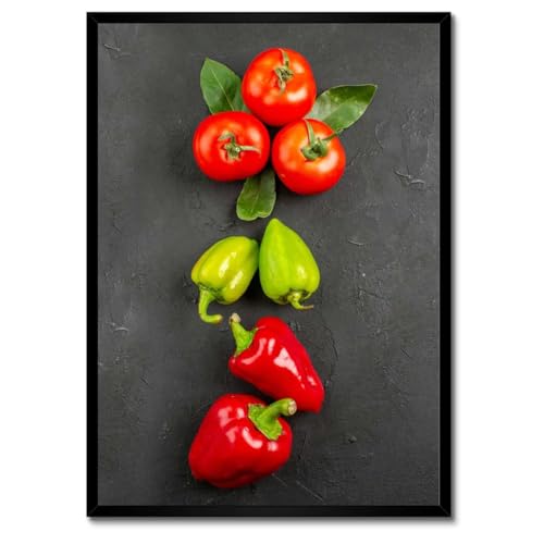 Poster tomates et poivrons déco murale 50x70 pour salle à manger