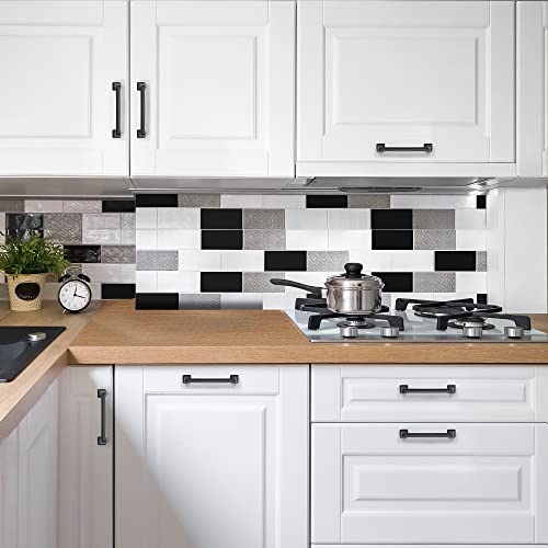 Image of Ravinte Matte Black Square Foot Arch Cabinet Pulls 5 Inch 15 Pack