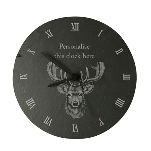 Image of CalEli Gifts Personalised Stag Slate Clock