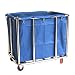 LXDZXY Bewegliche Trolleys, Organisations-Wäschesortierwagen Für Mehrere Personen, Strapazierfähiger Wäschekorb Auf Rädern, Mit Stahlrahmen Und Abnehmbarer Tasche/Blue