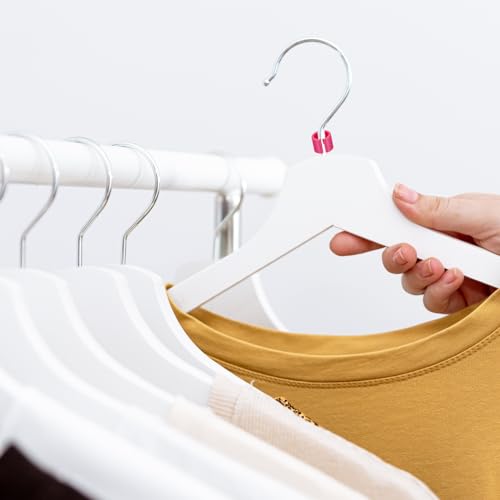 Etiquetas para colgar ropa uxcell con clips de codificación rojo rosa 4