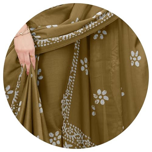Image of MIRCHI FASHION Saree for Woman Chiffon Batik Printed | Lightweight Daily Wear Women's Office Sari with Blouse Piece (Available in 40 Colours)
