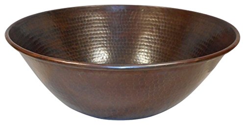 SimplyCopper 14" Round Rustic ORB Copper Bathroom Vessel Sink