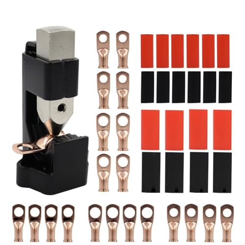 Robusto strumento di crimpatura con capocorda con 20 capicorda e 20 tubi termorestringenti per soluzioni elettriche affidabili