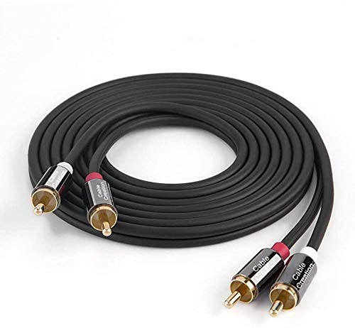 Vista 8 de CableCreation Cable RCA, 2RCA macho a 2RCA cable de subwoofer de audio estéreo compatible con altavoz, AMP, tocadiscos, receptor, cine en casa