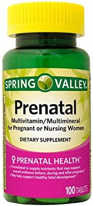 Prenatal Multivitamin and Multimineral, Folic Acid 800 mcg Tablets (100ct) with Vitamin A, B-6, B-12, C, D, E Bundle w/ No Fluff Prenatal Info Guide