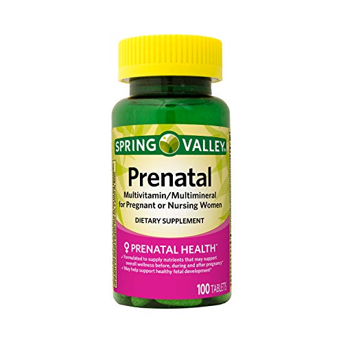 Prenatal Multivitamin And Multimineral, Folic Acid 800 Mcg Tablets (100Ct) With Vitamin A, B-6, B-12, C, D, E Bundle W/ No Fluff Prenatal Info Guide #TOP1