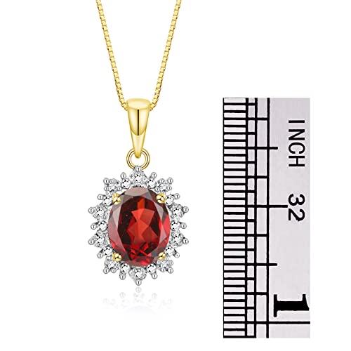 Image of Rylos Women's Yellow Gold Plated Silver Princess Diana Ring & Pendant Set. Gemstone & Diamonds, 9X7MM Birthstone. Matching Friendship Jewelry, Sizes 5-10.