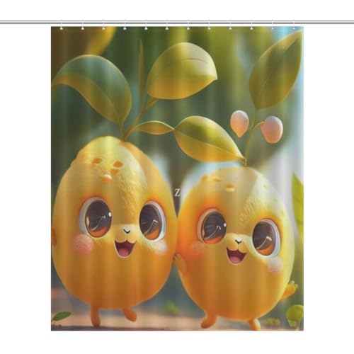 Rideau de douche fruit imperméable en polyester 152x183cm pour baignoire