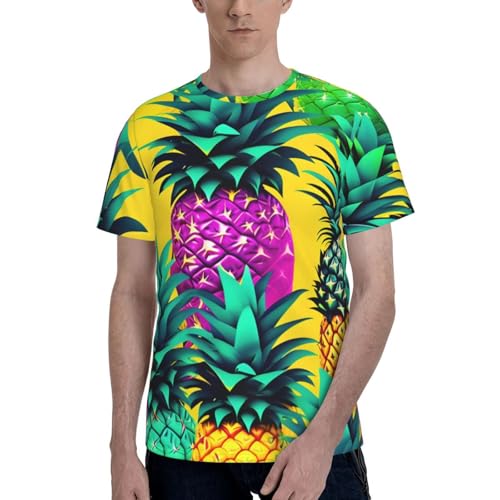 T-shirt ananas coloré pour homme : fini les hauts ternes avec ce t-shirt graphique confortable