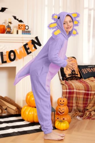 Unisex Kids Halloween Animal Costume Cute Hooded Zipper Onesie 4-12 Years3