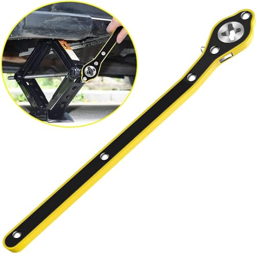 Image of Car Jack Wrench Set - Heavy Duty Ratchet Spanner with Extendable Handle | Universal Tyre Nut Remover Tool for Car, SUV, Truck | Portable, Durable, Easy to Use